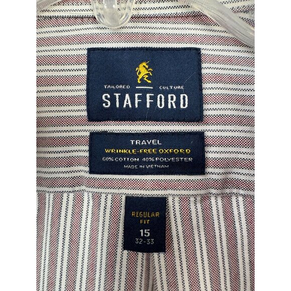 Two Chaps and Stafford Mens Classic Fit Wrinkle-Free Broadcloth Dress Shirts 15 - Picture 6 of 16